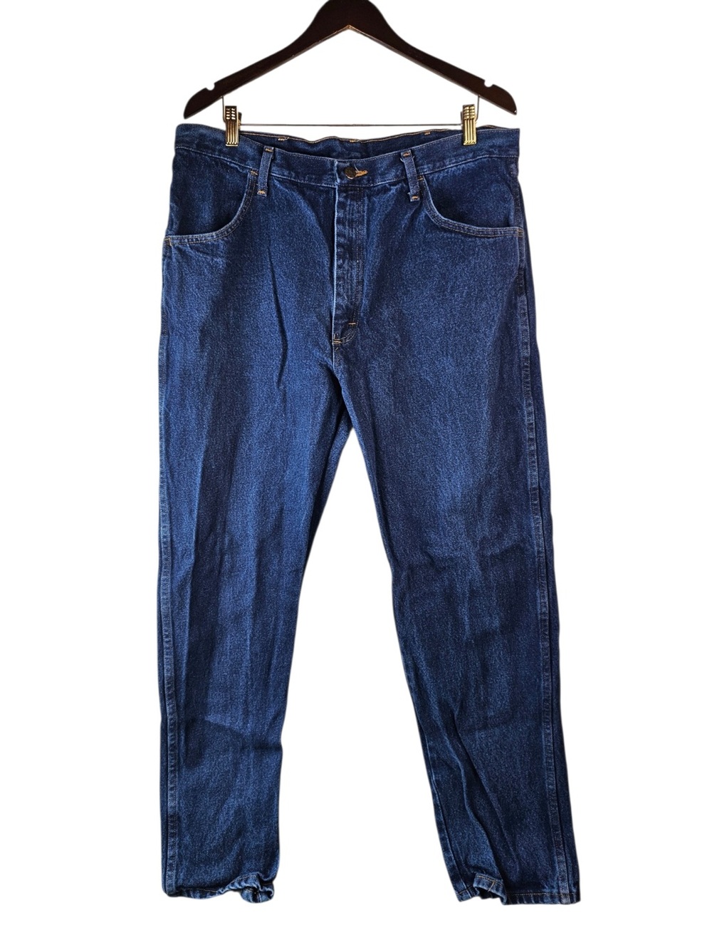 Rustler Mens 38x32 Regular Fit Blue Denim Jeans Heavyweight Cotton Workwear